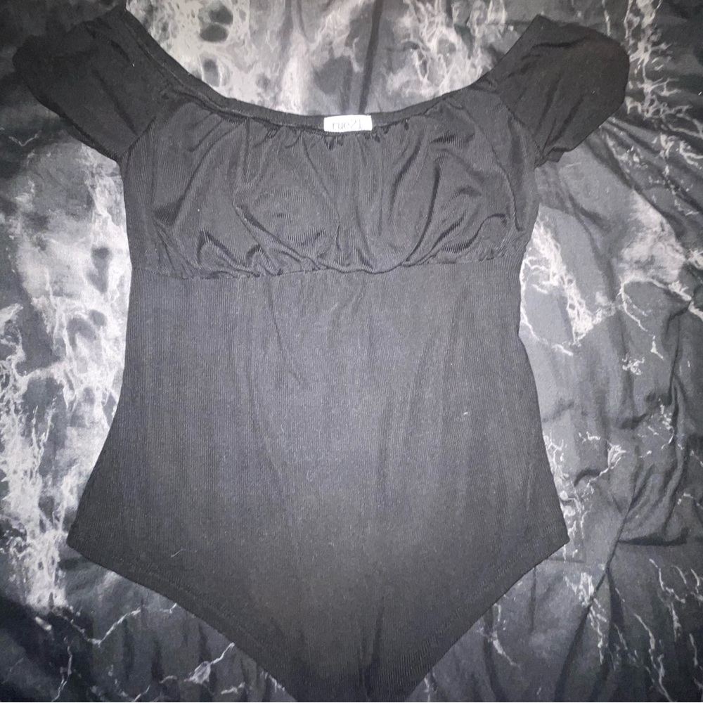 Black off the shoulder one piece